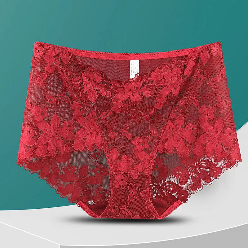 Sexy lingerie for women underwear cutout lace  floral panties Plus size ropa mujer high waist sheer mesh  interior femenina
