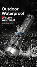 2-in-1 Rechargeable Power Bank Flashlight - Digital Battery Display, Zoomable IPX4 Waterproof for Camping Emergency