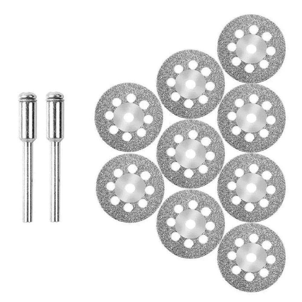 12pcs 22mm Diamond Cutting Disc 3mm Grinding Wheel Mandrel for Metal Cutting Rotary Tool Electric Grinder Parts\';]