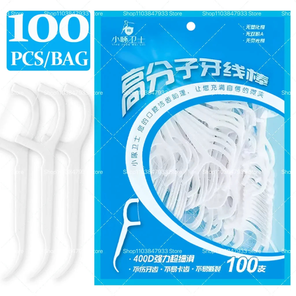 High Tensile Strength Dental Floss Pick Bow Shaped Super Thin Dental Floss Clean Between Teeth Interdental Oral Hygiene Care