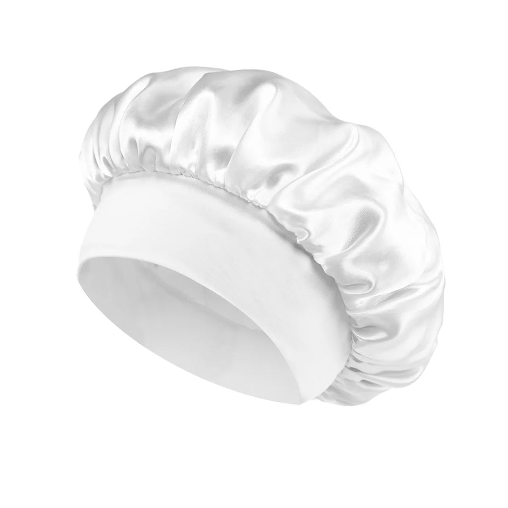1pcs Soft Silk Satin Lined Bonnet Large Satin Hair Bonnet Household Sleep Shower Cap Hair Wrap Cover for Long Hair Salon Tool