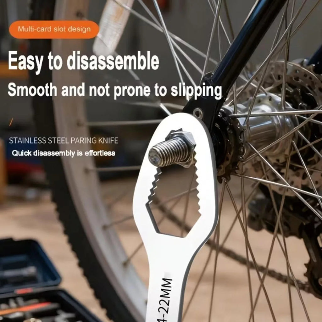 PINMOAP 1PC Multi Functional Wrench With Adjustable Self Tightening Double Head Wrench Convenient Tool For Cars Bicycles Homes