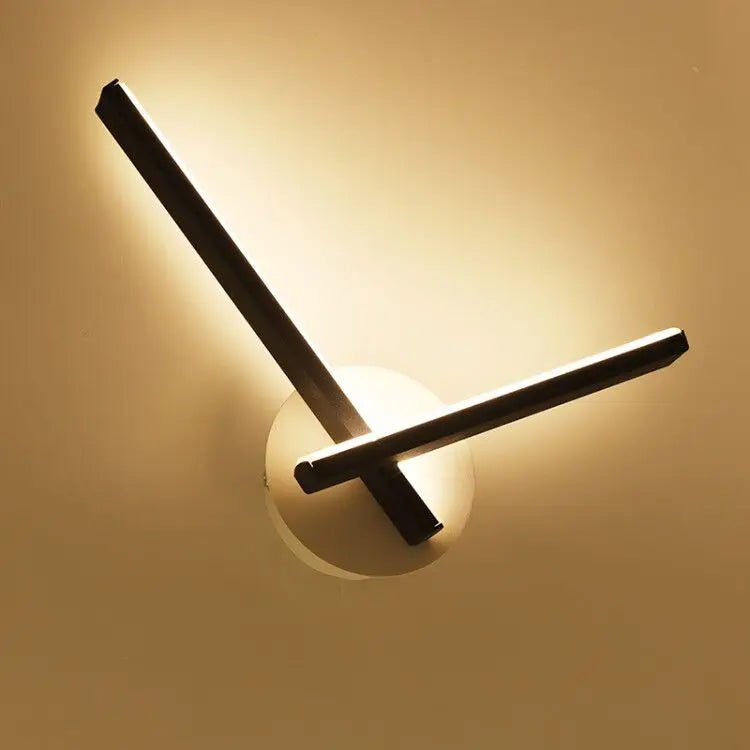 Modern Nordic LED Wall Lamp, Minimalist Black Geometric Sconce for Bedroom Bedside Living Room Decor, Creative Home Light