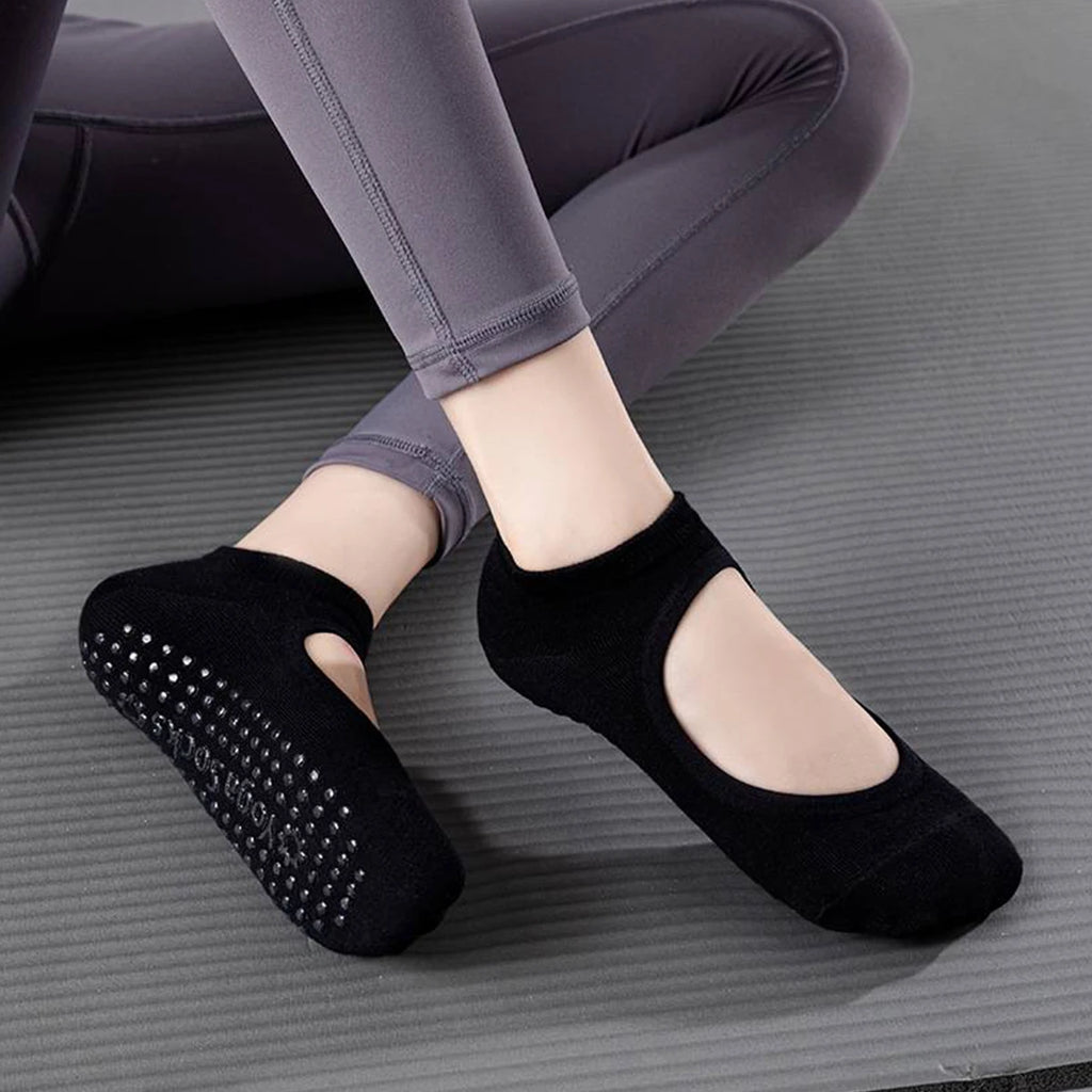 Non-Slip Yoga Socks for Women – Open Top Grip Socks, Breathable Ballet Style, Anti-Skid Pilates Barre Spring Summer