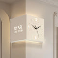 Modern Creative Wall Clock Corner Double-sided Clocks Without Punching Fashionable Minimalist Light Ins Style Living Room Decor