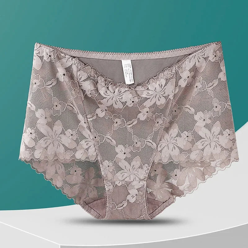 Sexy lingerie for women underwear cutout lace  floral panties Plus size ropa mujer high waist sheer mesh  interior femenina