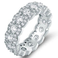 Cubic Zirconia Floral Eternity Band Ring - Assorted Sizes