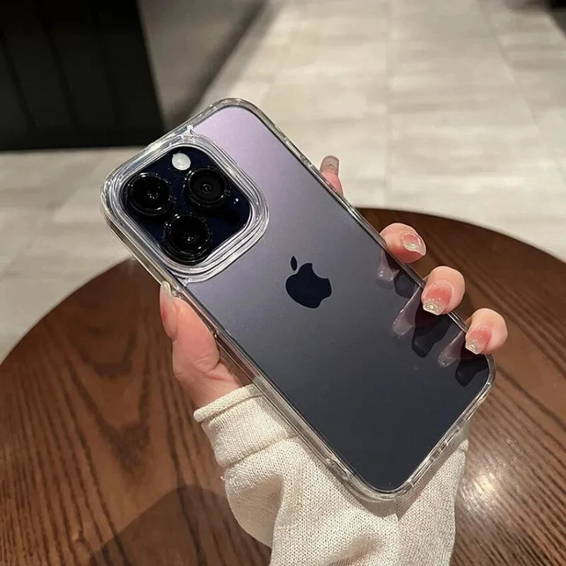 Luxury Clear Silicone Phone Case For iPhone 16 15 14 13 12 11 Pro Max XR X XS 7 8 Plus Shockproof Transparent Bumper Back Cover