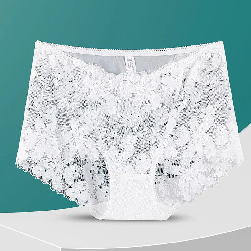 Sexy lingerie for women underwear cutout lace  floral panties Plus size ropa mujer high waist sheer mesh  interior femenina