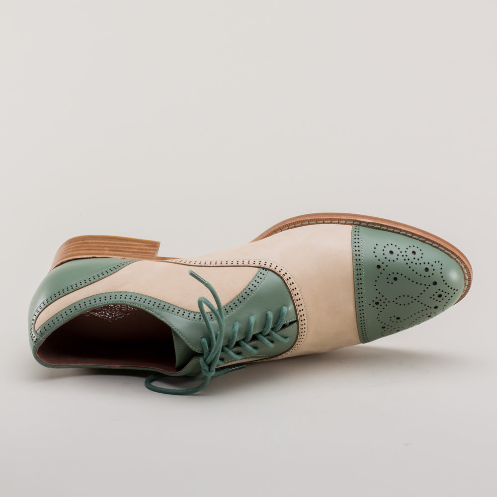 Dandy Men's Vintage Cap Toe Oxfords (Sage/Buff)