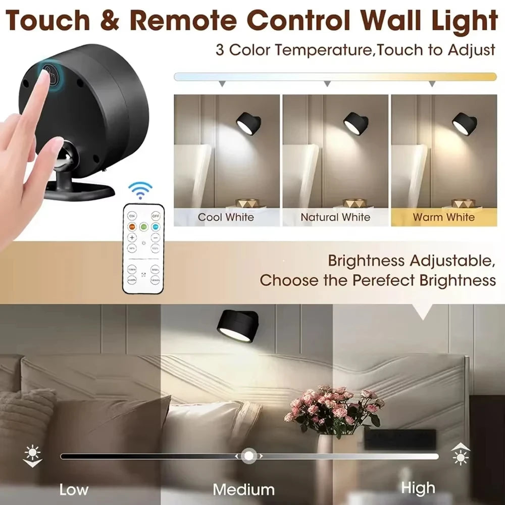1pc Office Desk Lamp LED Magnetic Puck Light Dimmable Color Changing Battery Powered Remote Control Task Lighting for Workspace
