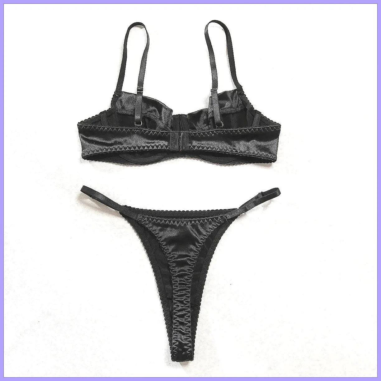 Sexy 2-Piece Lingerie Set Lace Bra & Thong Women's Underwear Patchwork Suits