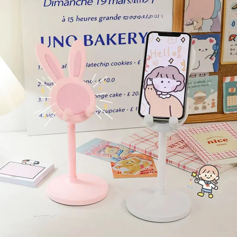 The cute Rabbit mobile phone stand desktop can lift and adjust the desktop phone accessories  phone stand  phone grip