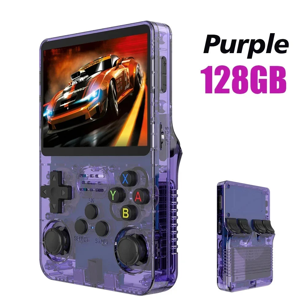 R36S Retro Handheld Game Console with ARKOS System 3.5IPS 128GB/64GB  Storage Preloaded Games Portable Gift for Boys & Gamers