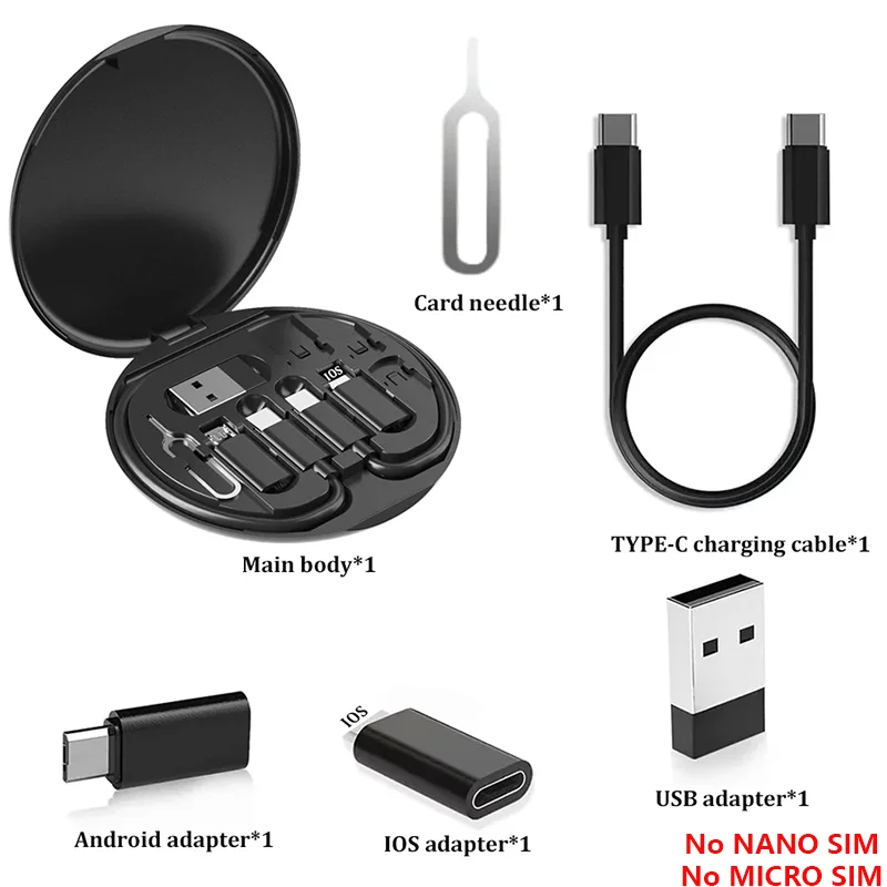 Multi USB Type C to C 60W Charging Adapter Cable Kit USB C to Lighting Conversion Set USB A & Type C to Micro/Type C/Lighting