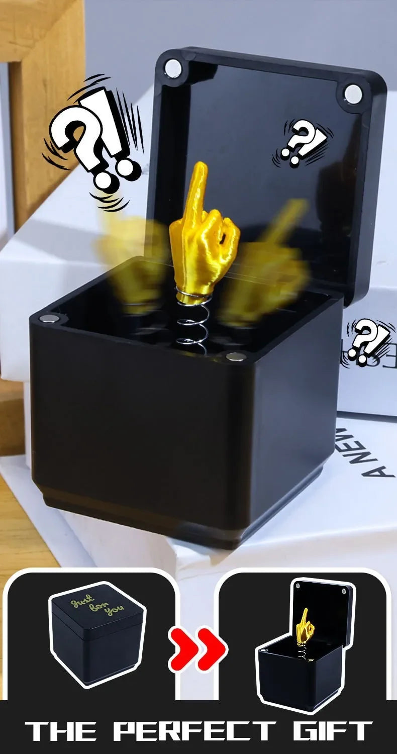 Christmas Interesting Prank Gift Middle Finger in Box Christmas Box Funny Creative Gifts Office Desk Decoration 2026 Gift