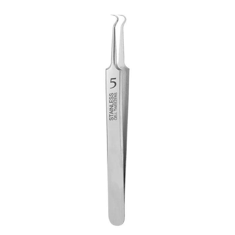 German Ultra-fine No. 5 Cell Pimples Blackhead Clip Tweezers Beauty Salon Special Scraping & Closing Artifact Acne Needle Tool