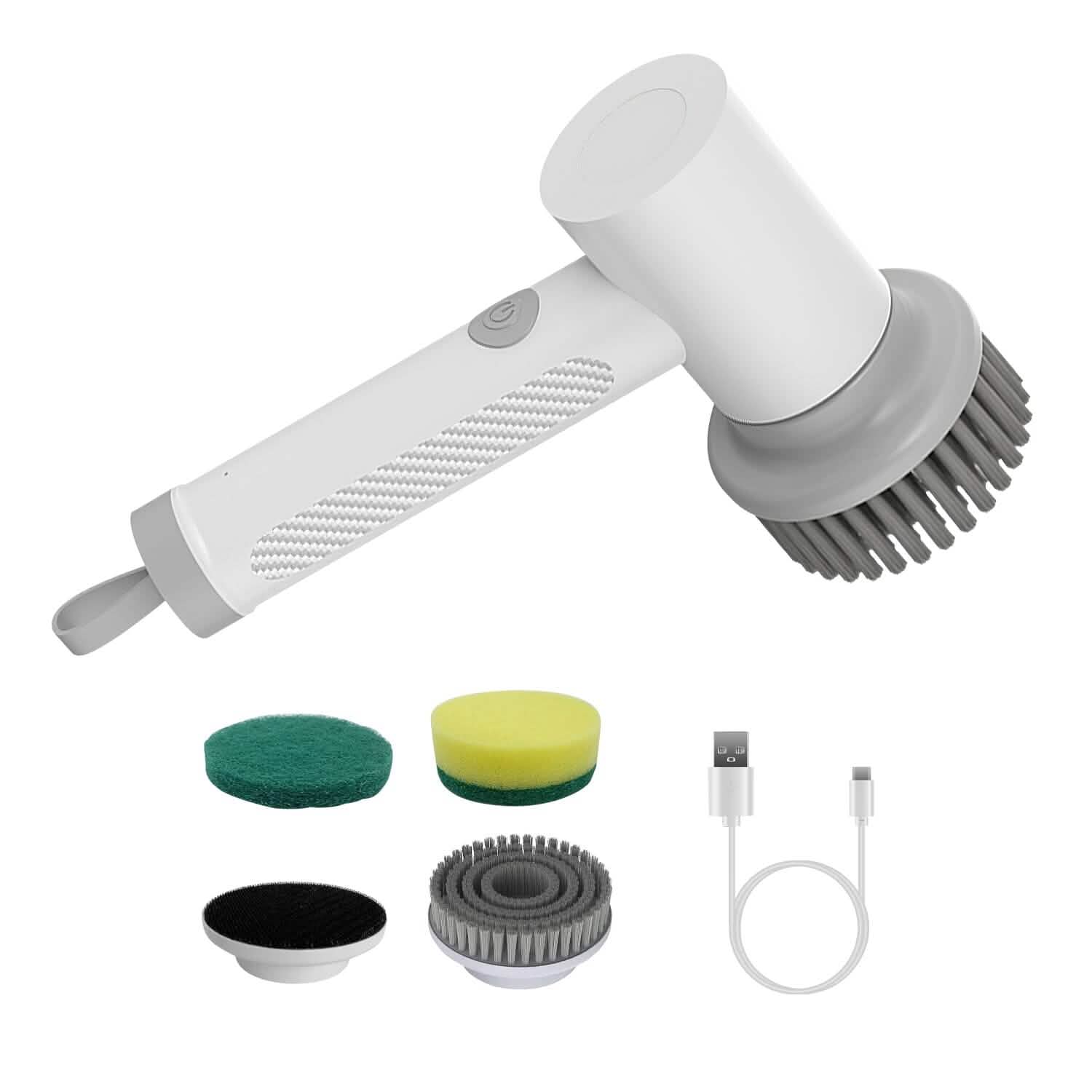 Electric Handheld Spin Scrubber Cordless Cleaning Brush with 2 Rotating Speeds