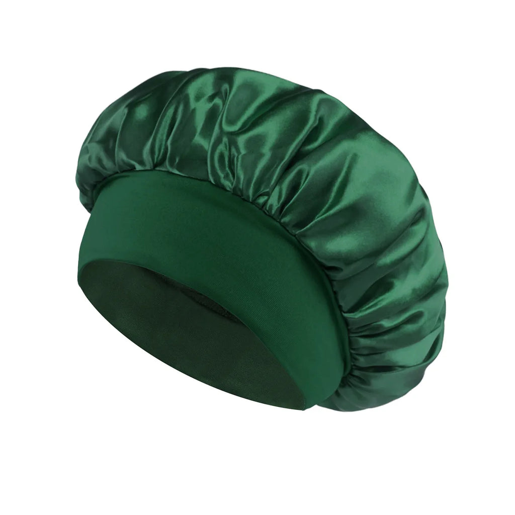 1pcs Soft Silk Satin Lined Bonnet Large Satin Hair Bonnet Household Sleep Shower Cap Hair Wrap Cover for Long Hair Salon Tool