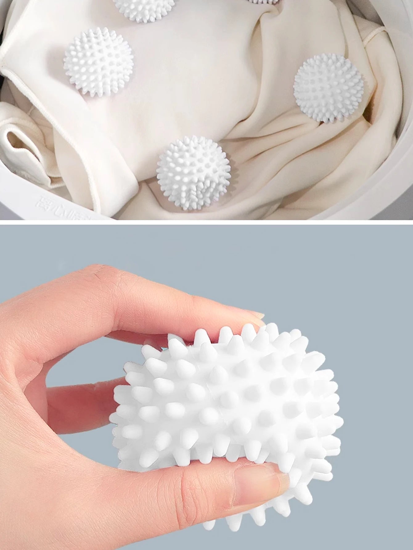 TPR Anti Winding Laundry Ball Circular Pure White Magic Cleaning Drum Washing Machine For Dirt Removal And  Knotting