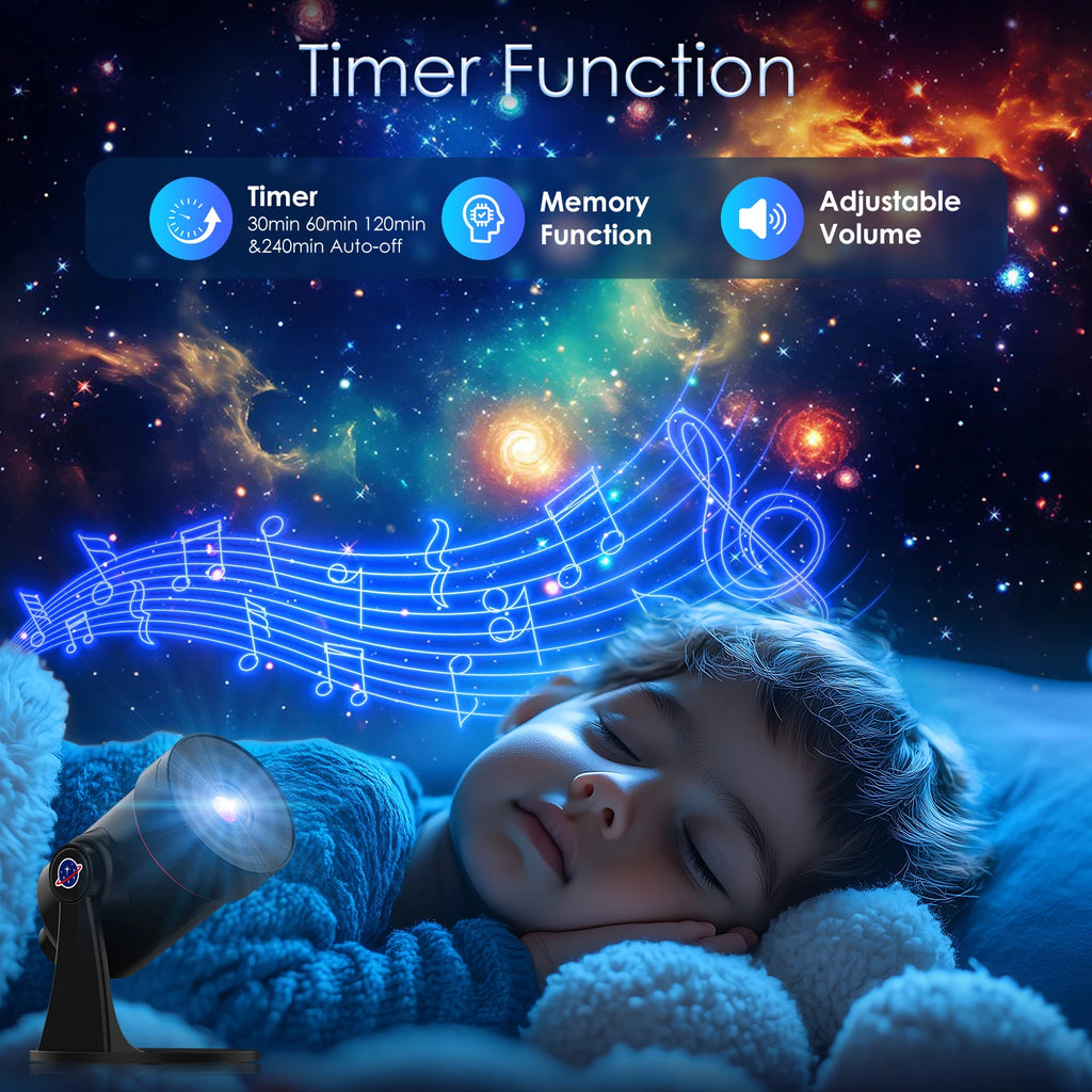Starry Projector Galaxy Night Light HD Lmage Disc Upgraded Planetarium Projector With 28 White Noises For Bedroom Living Room