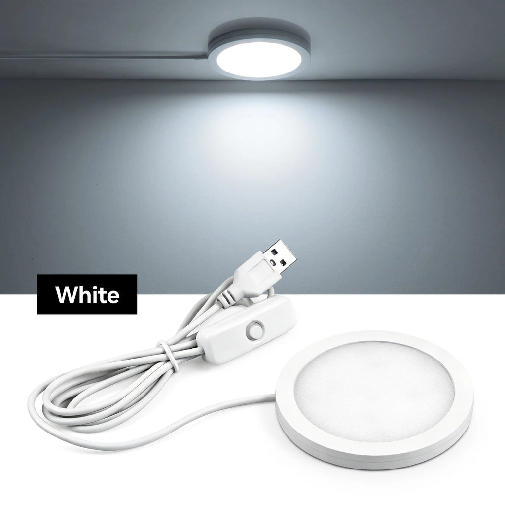 Mini LED Night Light 5V Round LED Puck Lights USB Powered Bambulab Lamp Parts Bedside Table Lamp Lighting Kit