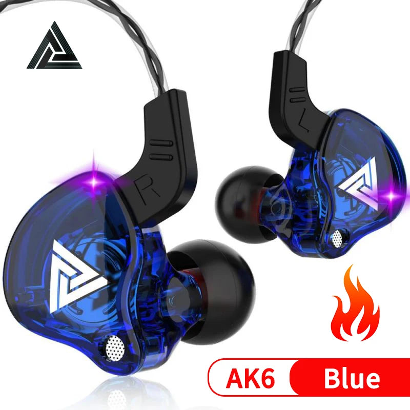 3.5MM Headset Music Earbuds In Ear With Mic Original QKZ AK6 Copper Driver HiFi Wired Earphone Race Sport Headphone Bass Stereo