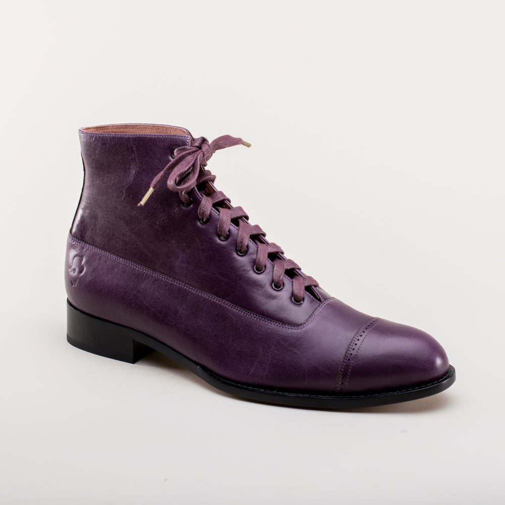 Noble Men's Vintage Lace-Up Boots (Purple)