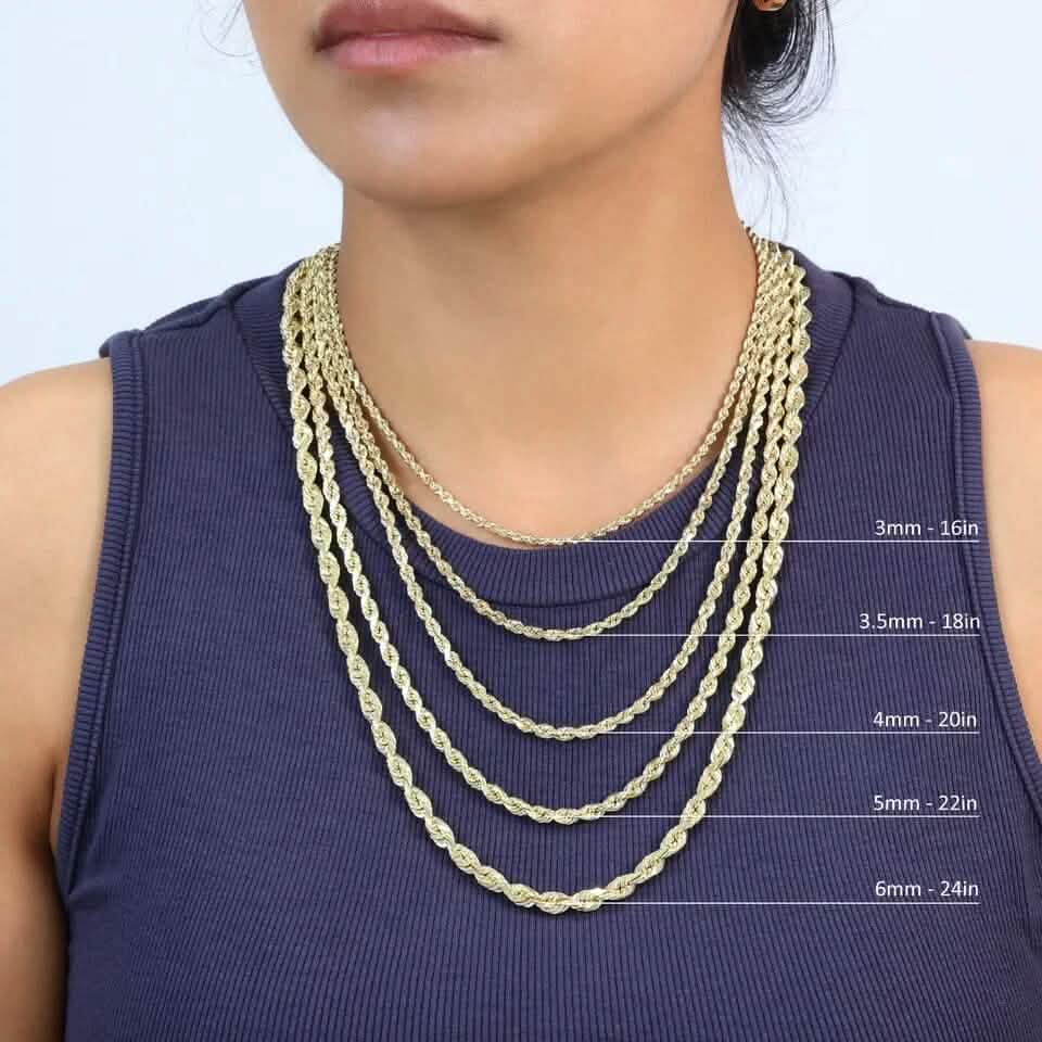 Rope Chain in Yellow Gold - 6mm