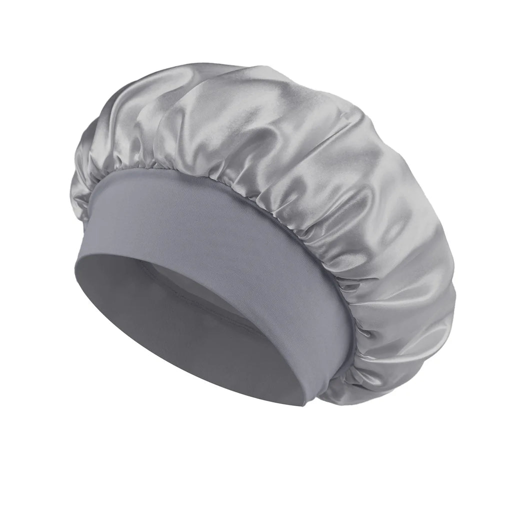 1pcs Soft Silk Satin Lined Bonnet Large Satin Hair Bonnet Household Sleep Shower Cap Hair Wrap Cover for Long Hair Salon Tool